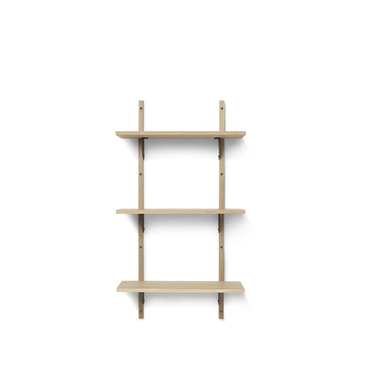 Sector Hylla - natural oak, s/l, svart mässing - Ferm LIVING