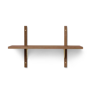 Sector hylla single narrow - Smoked Oak, brass - Ferm Living