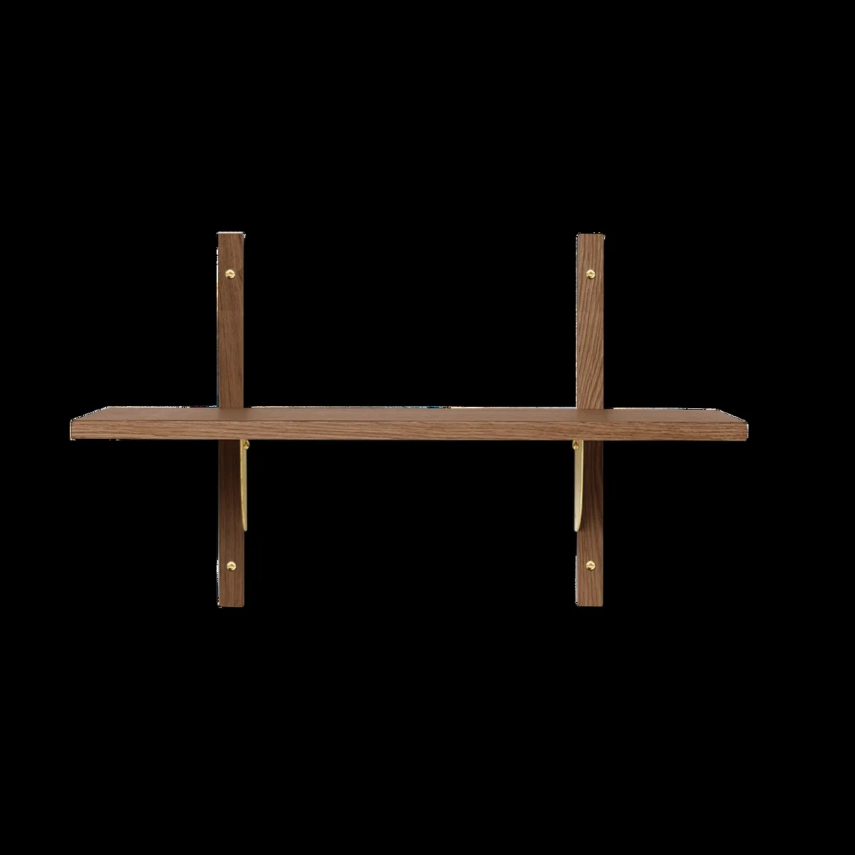ferm LIVING Sector hylla single narrow Smoked Oak, brass