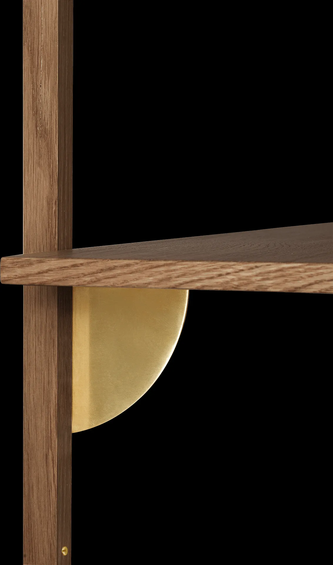 Sector hylla single narrow, Smoked Oak, brass Ferm Living