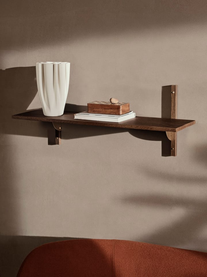 Sector hylla single wide, Smoked Oak, brass Ferm Living