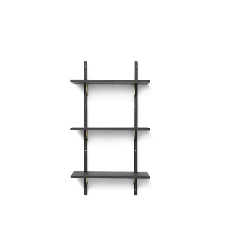 Sector hylla triple narrow - ash dark stained, s/l, mässing - Ferm LIVING