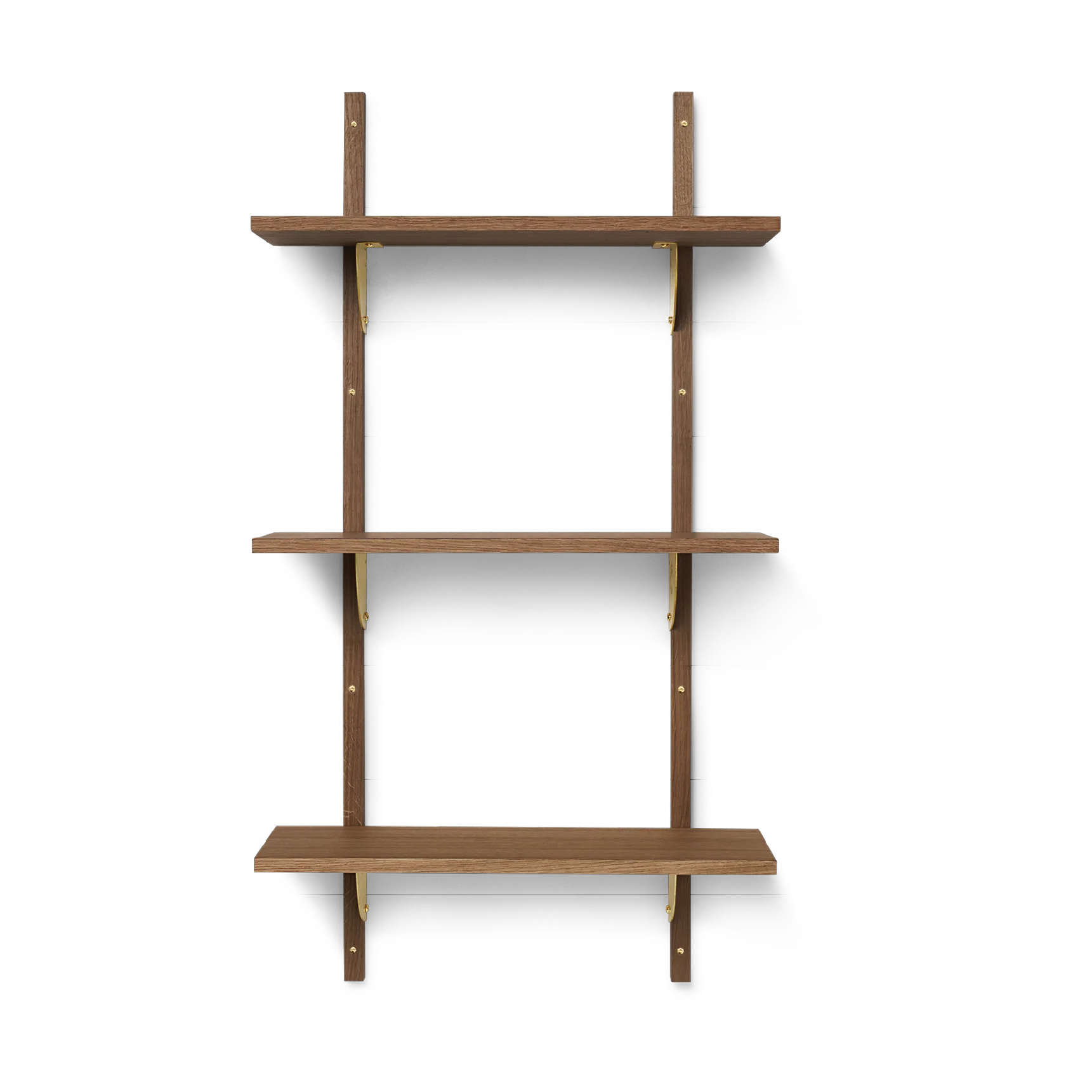 Sector hylla triple narrow, Smoked Oak, brass Ferm Living