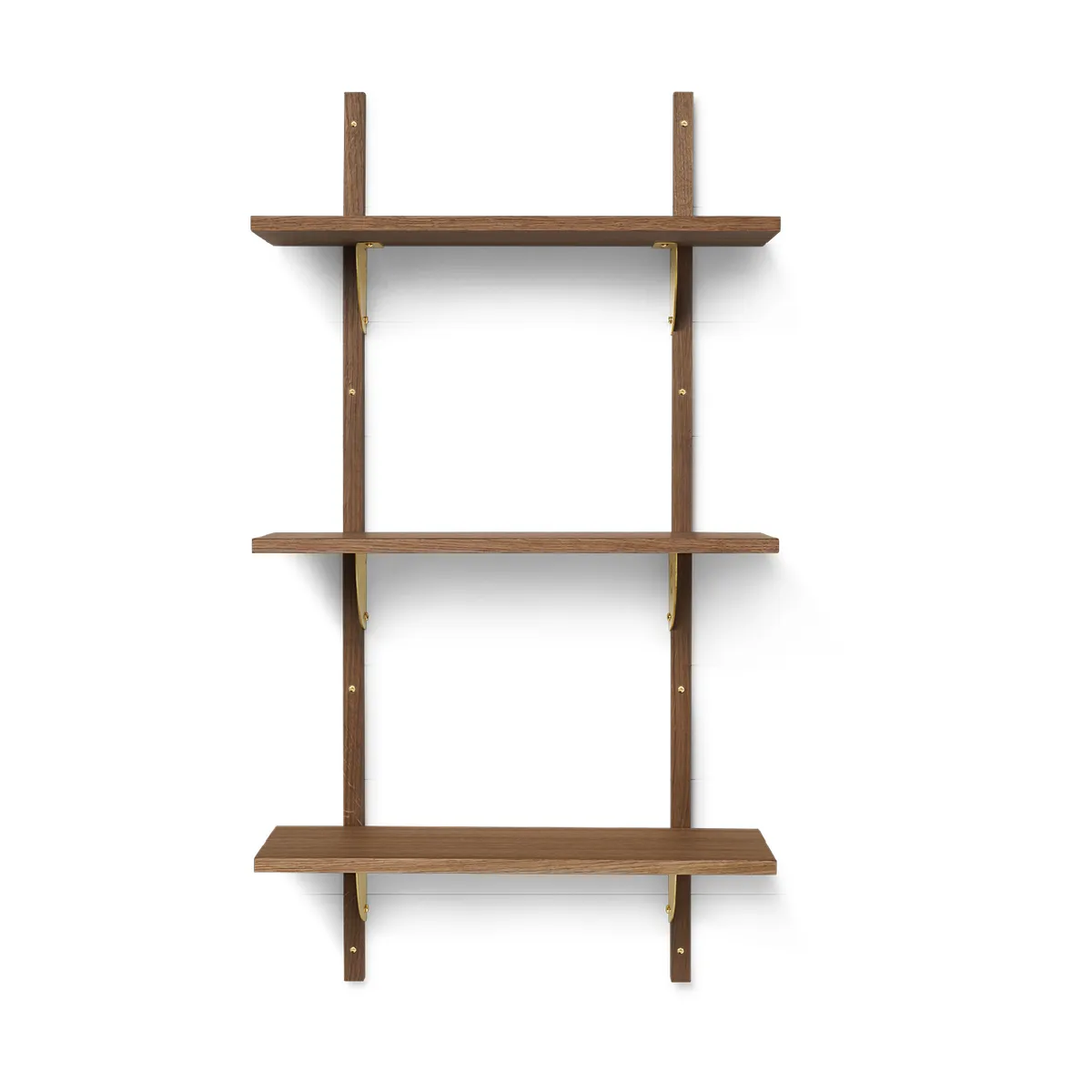 ferm LIVING Sector hylla triple narrow Smoked Oak, brass