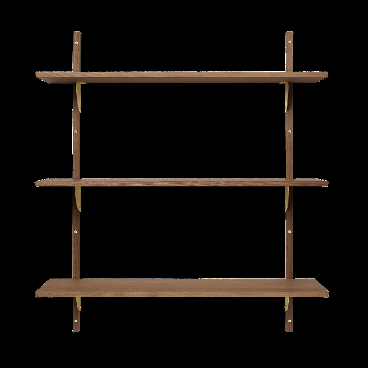 ferm LIVING Sector hylla triple wide Smoked Oak, brass