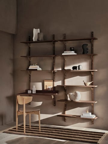 Sector hylla triple wide - Smoked Oak, brass - ferm LIVING