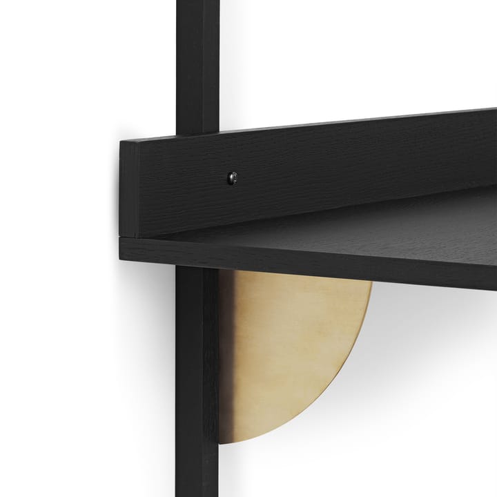 Sector skrivbord, Black ash-brass Ferm Living