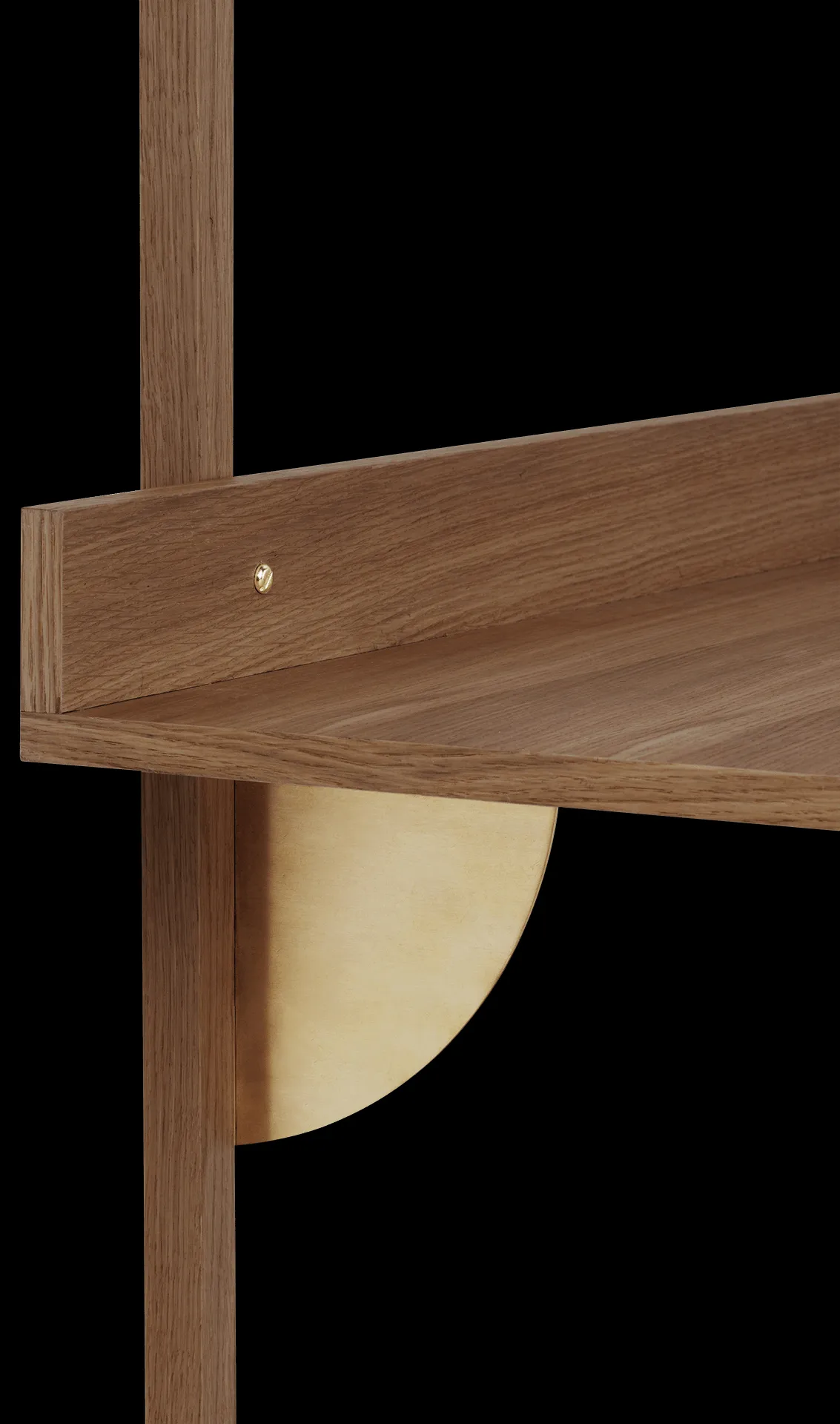 Sector skrivbord, Smoked Oak, brass Ferm Living