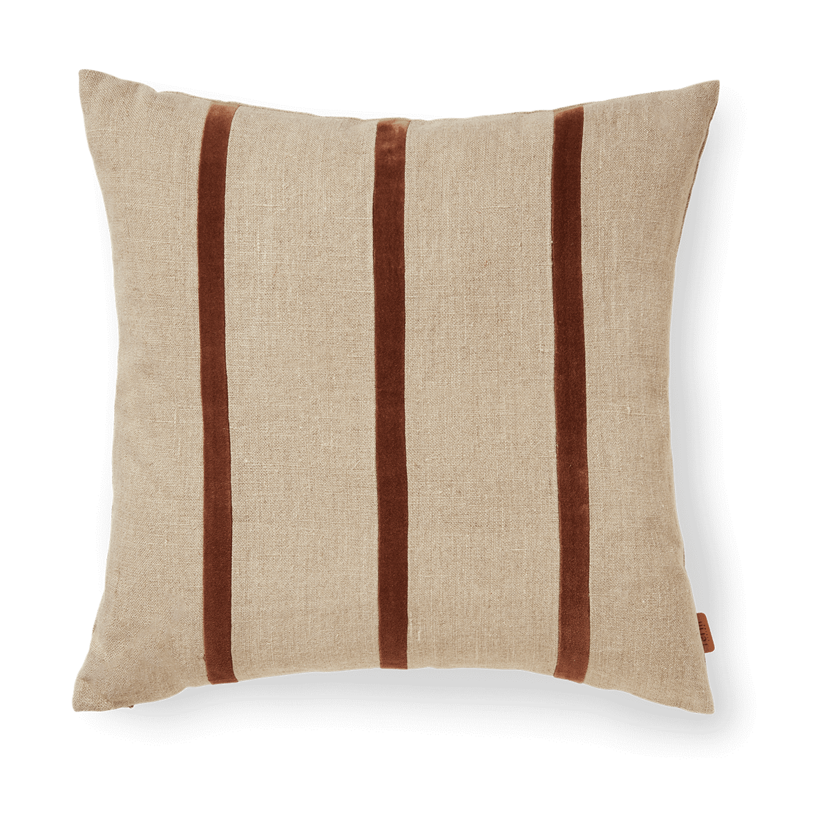Ferm Living Senti Stripe kudde 50x50 cm Linen-carob brown