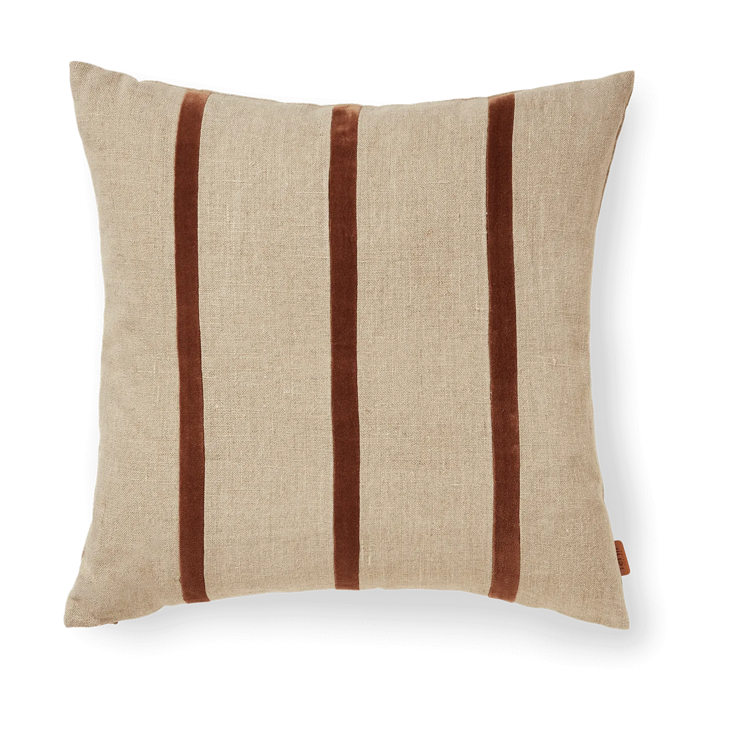 Senti Stripe kuddfodral 50x50 cm, Linen-carob brown Ferm Living