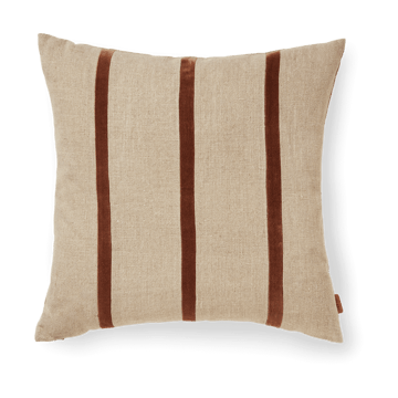 Senti Stripe kuddfodral 50x50 cm - Linen-carob brown - Ferm Living