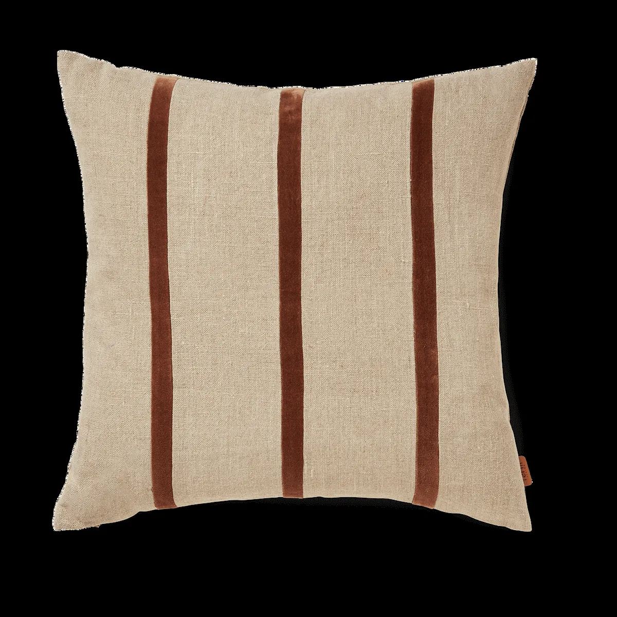 ferm LIVING Senti Stripe kuddfodral 50x50 cm Linen-carob brown
