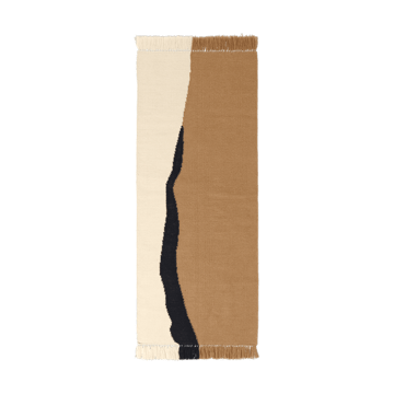 Soil Kelim g�ångmatta - Dark sand-off white, 70x180 cm - Ferm Living