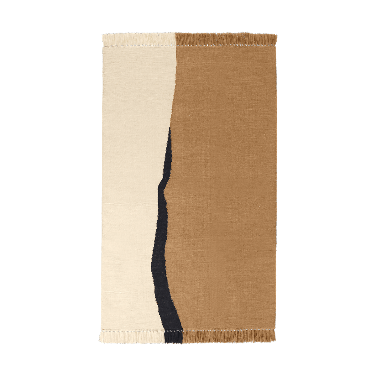 Ferm Living Soil Kelim matta Dark sand-off white, 140x200 cm