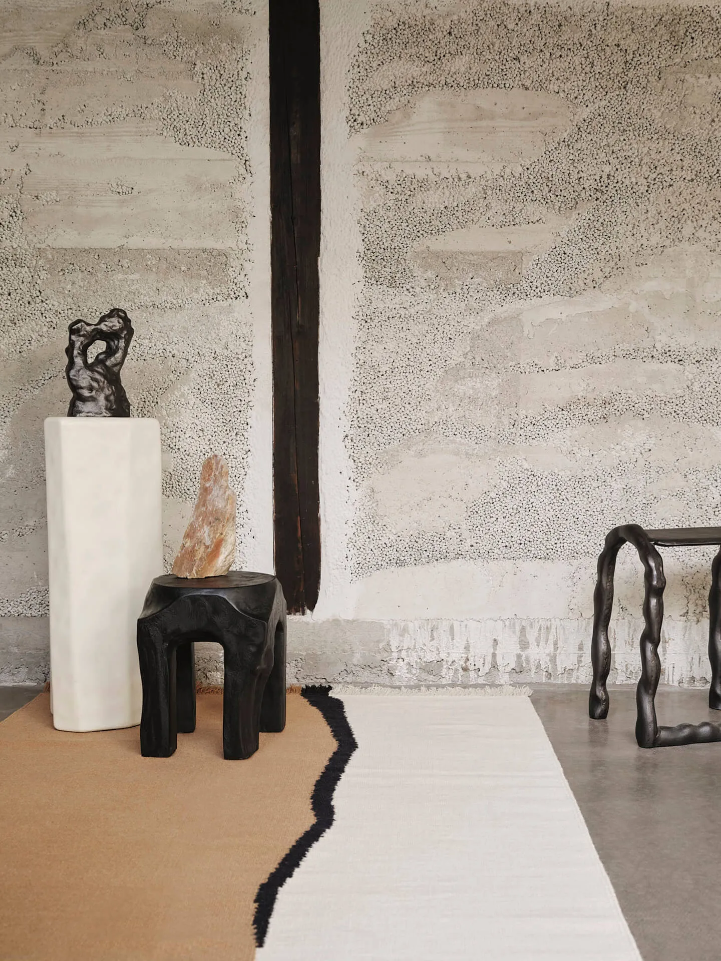 Soil Kelim matta, Dark sand-off white, 140x200 cm Ferm Living