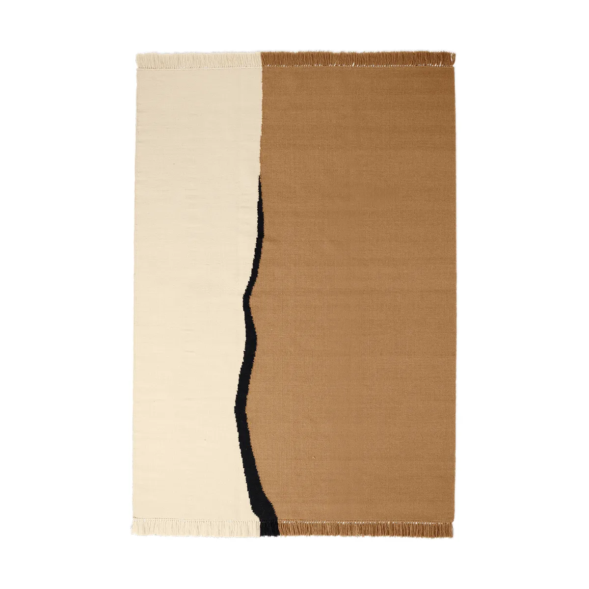 ferm LIVING Soil Kelim matta Dark sand-off white, 170x240 cm