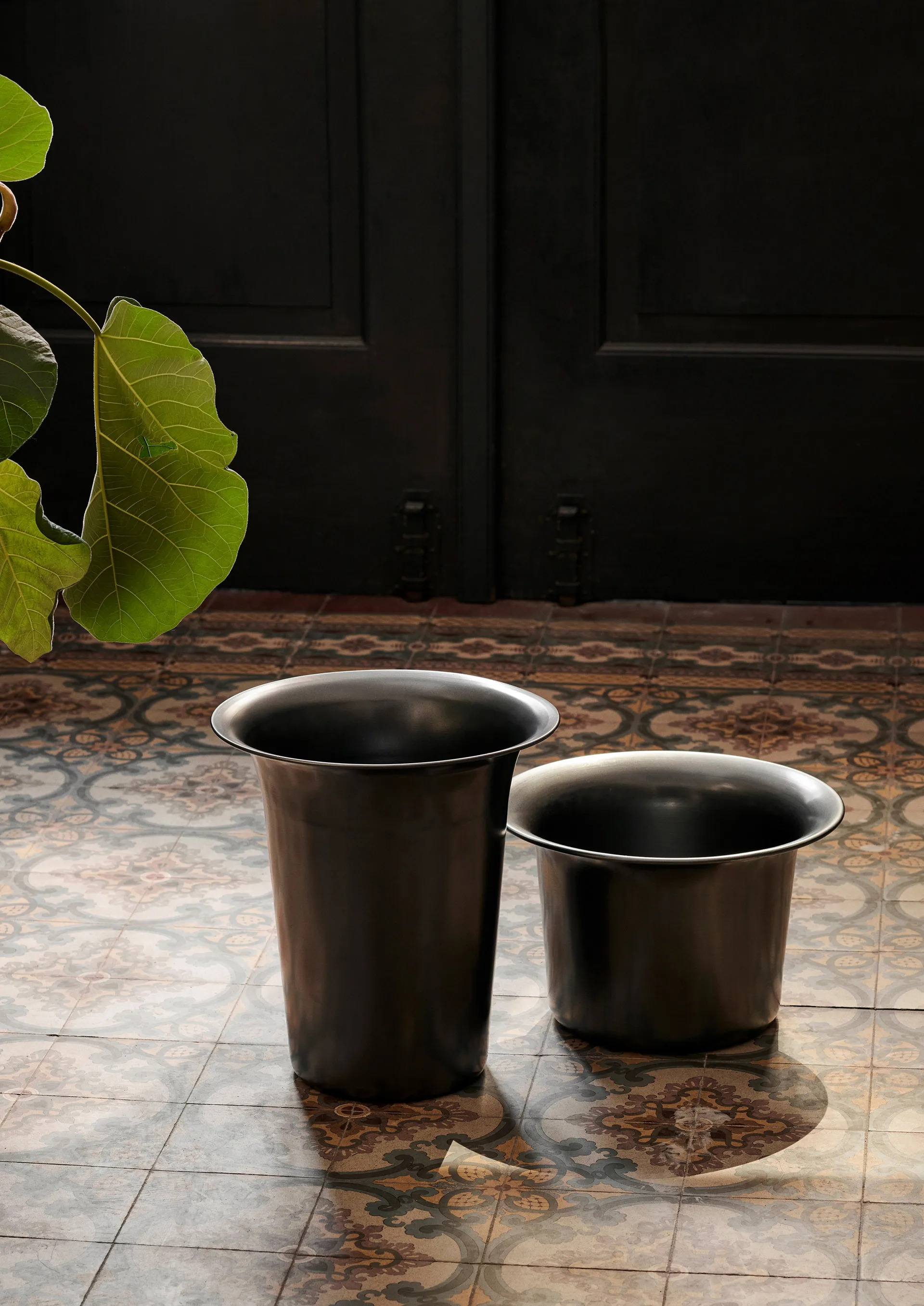 Spun alu korg låg Ø37, Blackened Aluminium Ferm Living