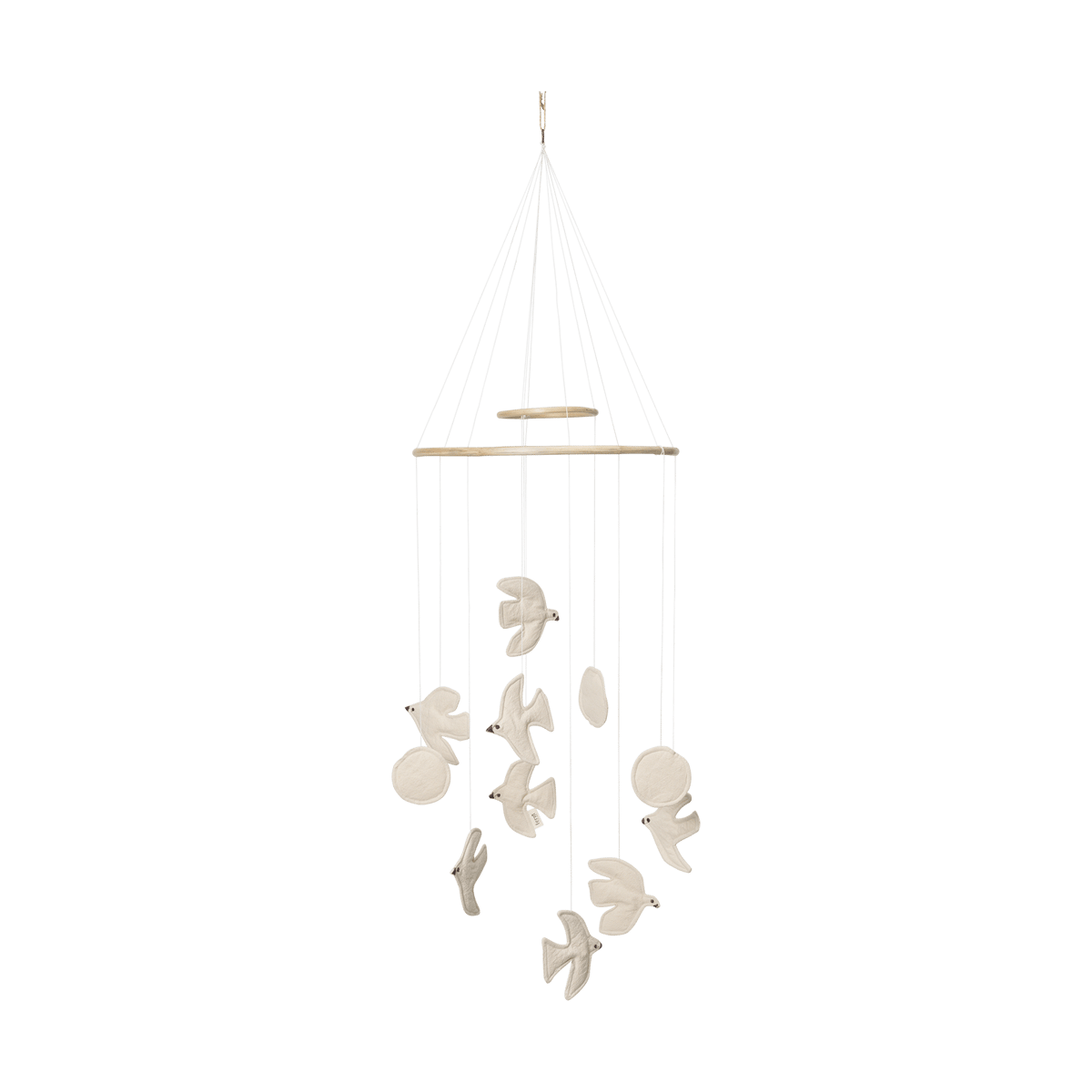 Ferm Living Swif Bird mobil Undyed | Skandinavisk Design | Mobiler | Beige