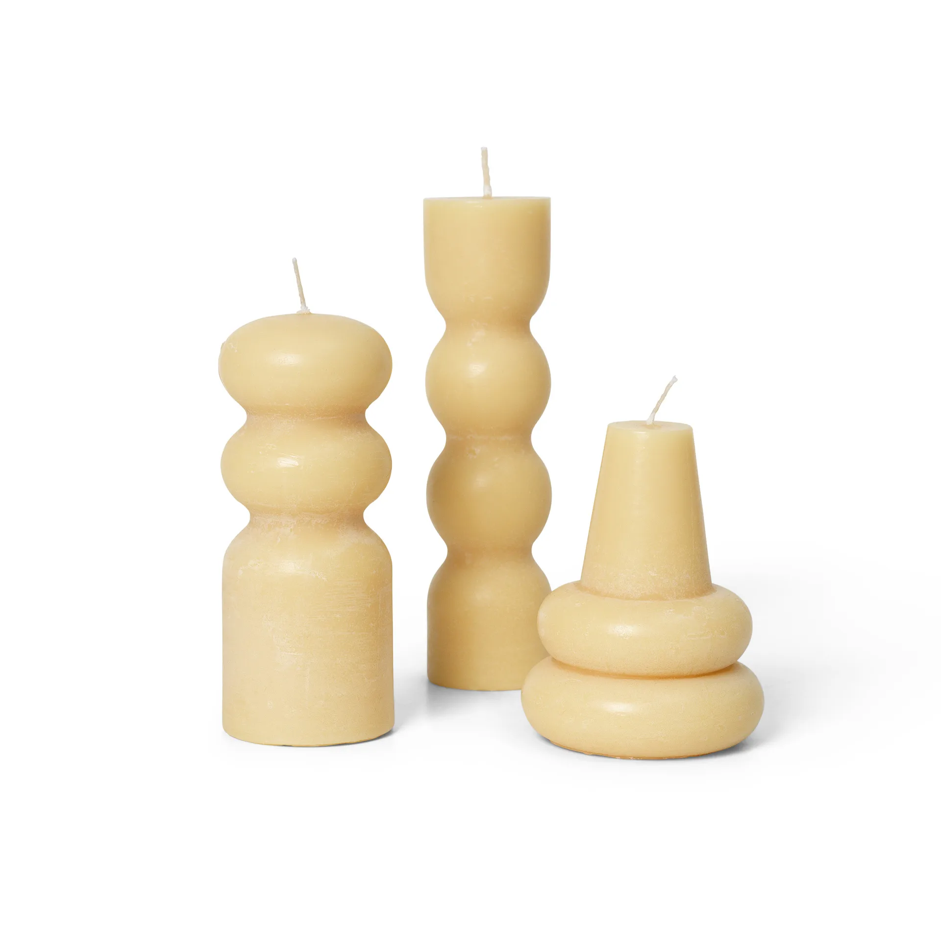 Torno ljus 3-pack Ø4 cm, Pale Yellow Ferm Living