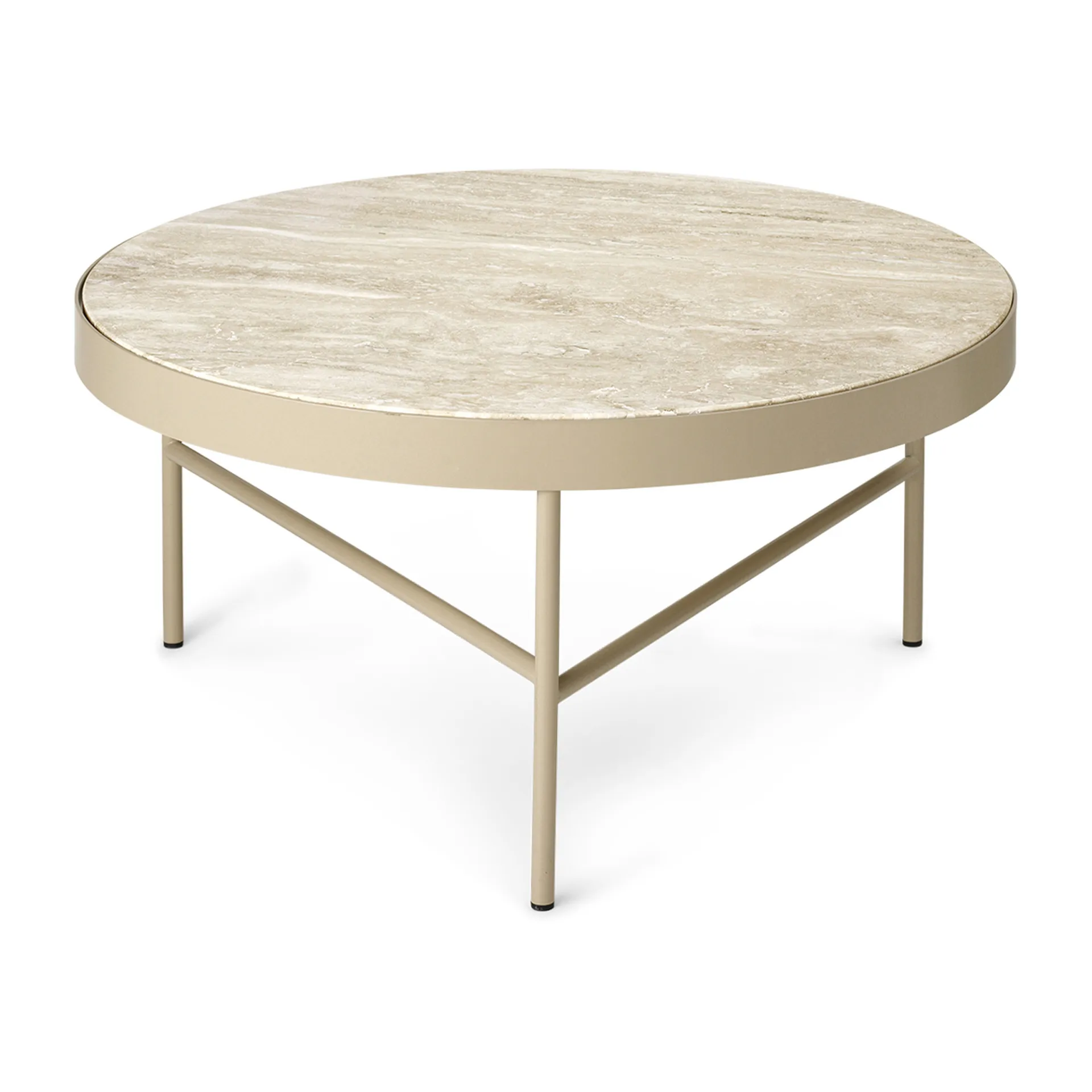 Travertine soffbord Ø70,5 cm, Cashmere Ferm Living