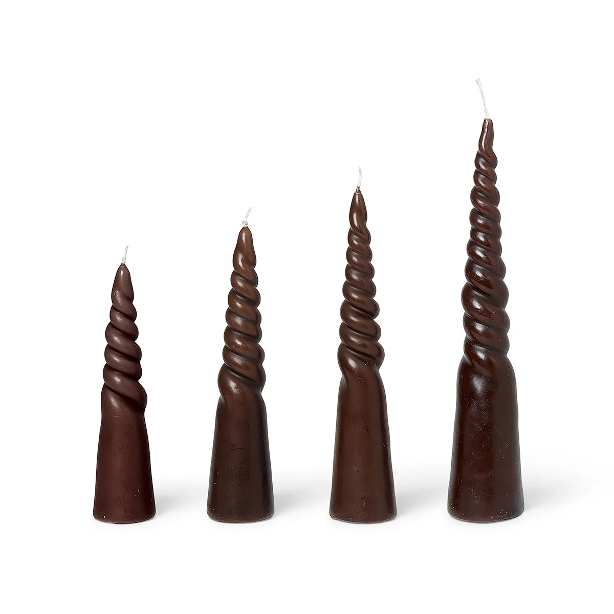 ferm LIVING Twisted candles skruvade ljus 4-pack Brown