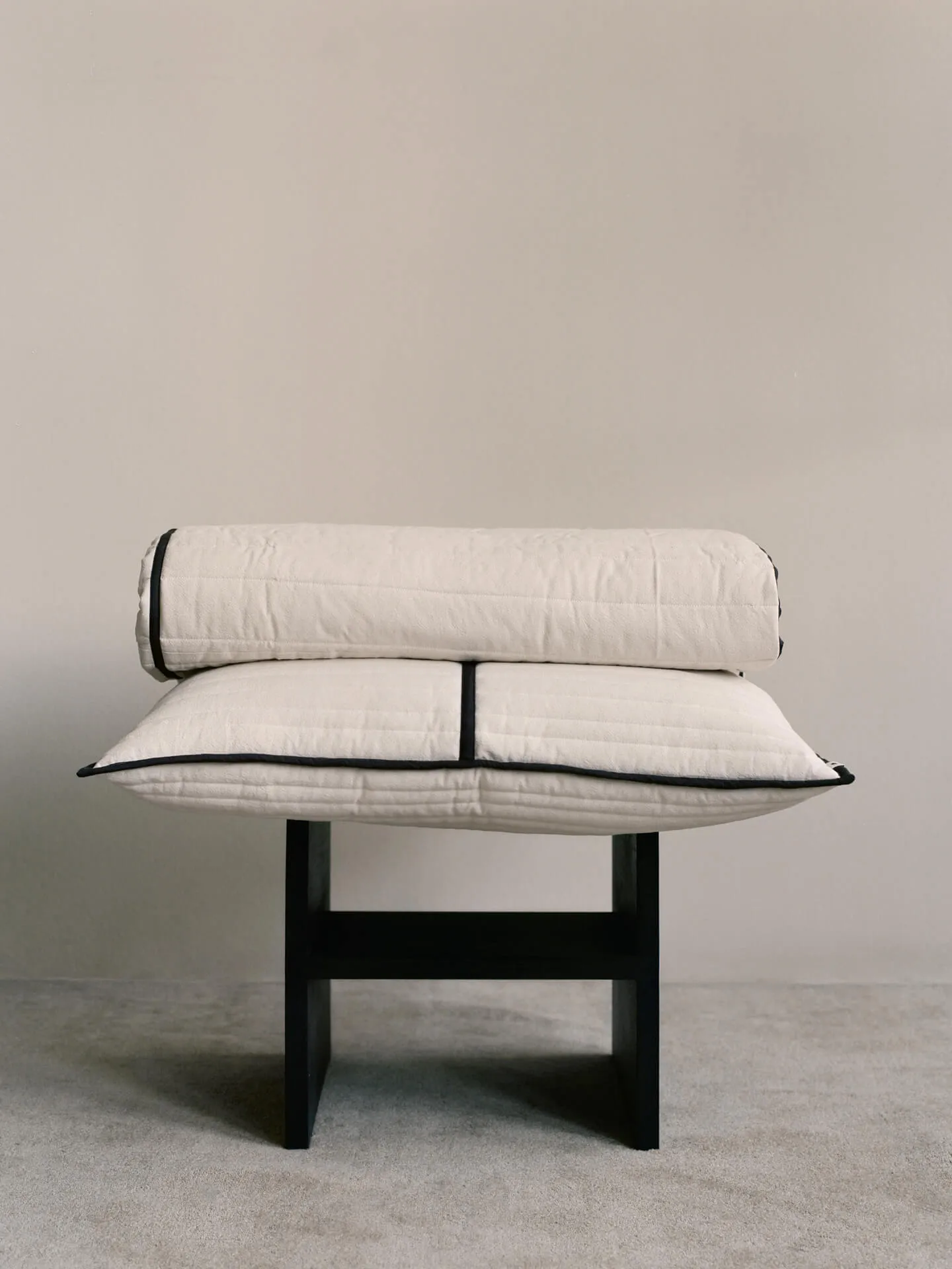 Vari quiltat överkast, Natural-dark chocolate, 260x180 cm Ferm Living