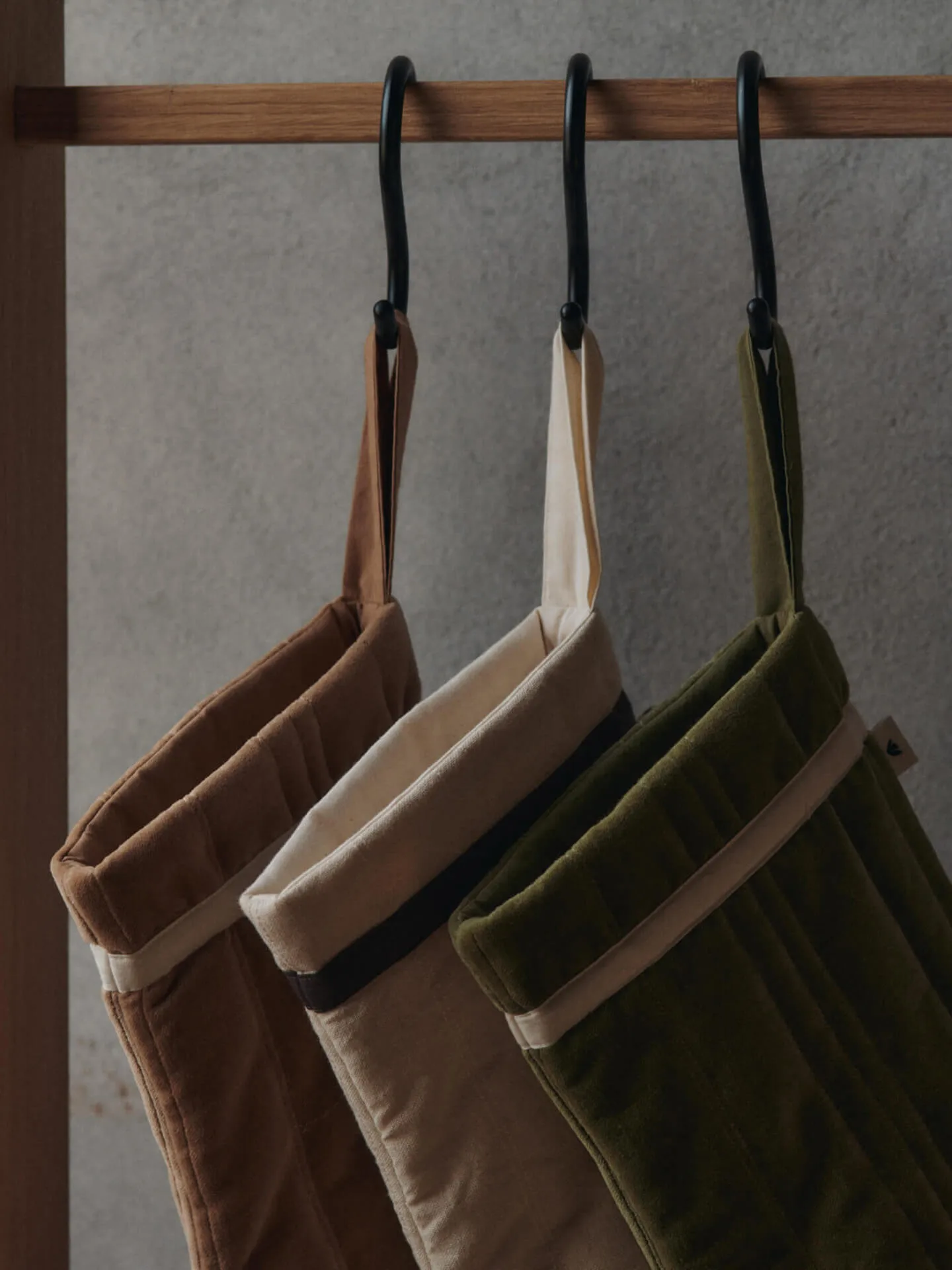 Vari quilted julstrumpa, Velvet-khaki Ferm Living