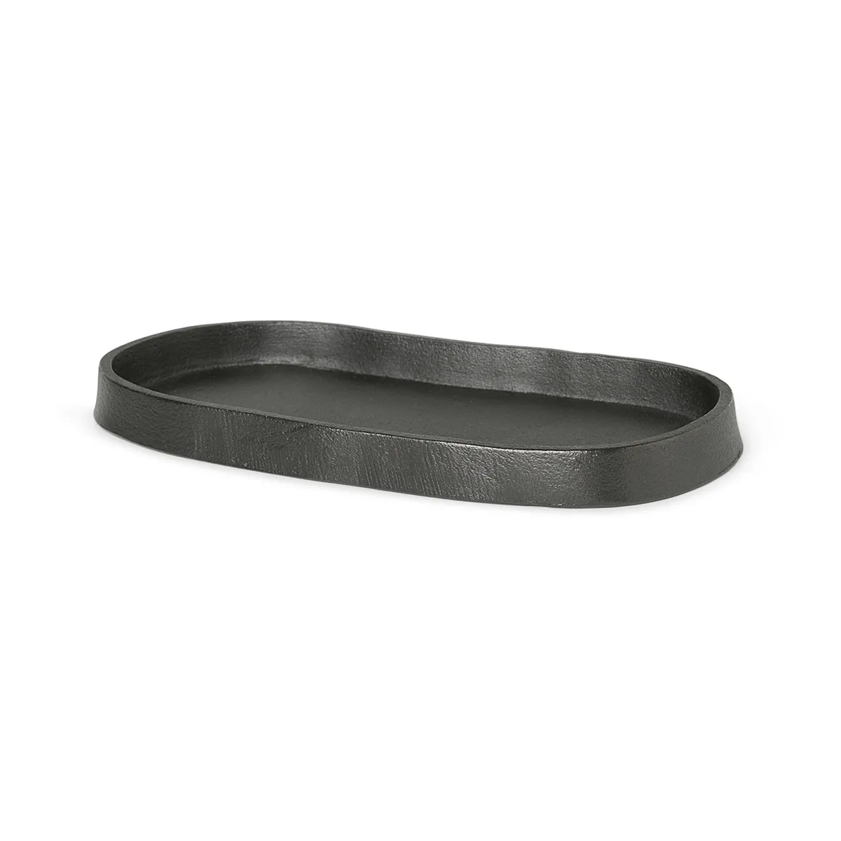 ferm LIVING Yama bricka oval 9,5x19 cm Svärtad aluminium
