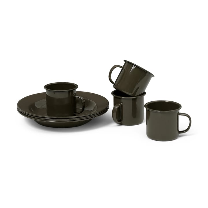 Yard Picnic servis picknick 8 delar, Olive Green Ferm Living