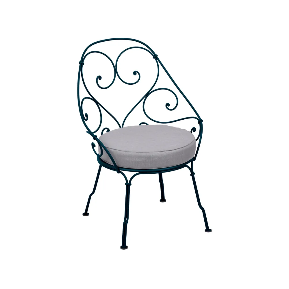 1900 Cabriolet karmstol, acapulco blue, flannel grey dyna Fermob