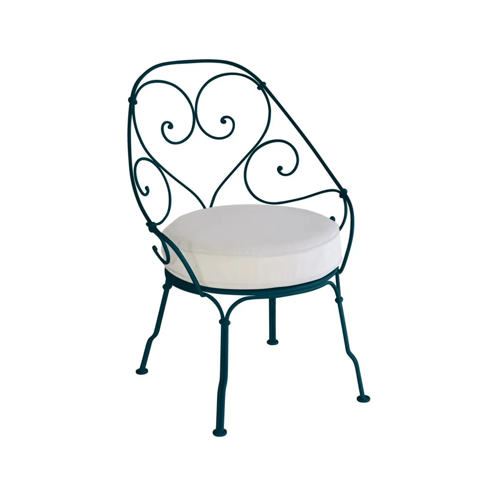 1900 Cabriolet karmstol, acapulco blue, off-white dyna Fermob