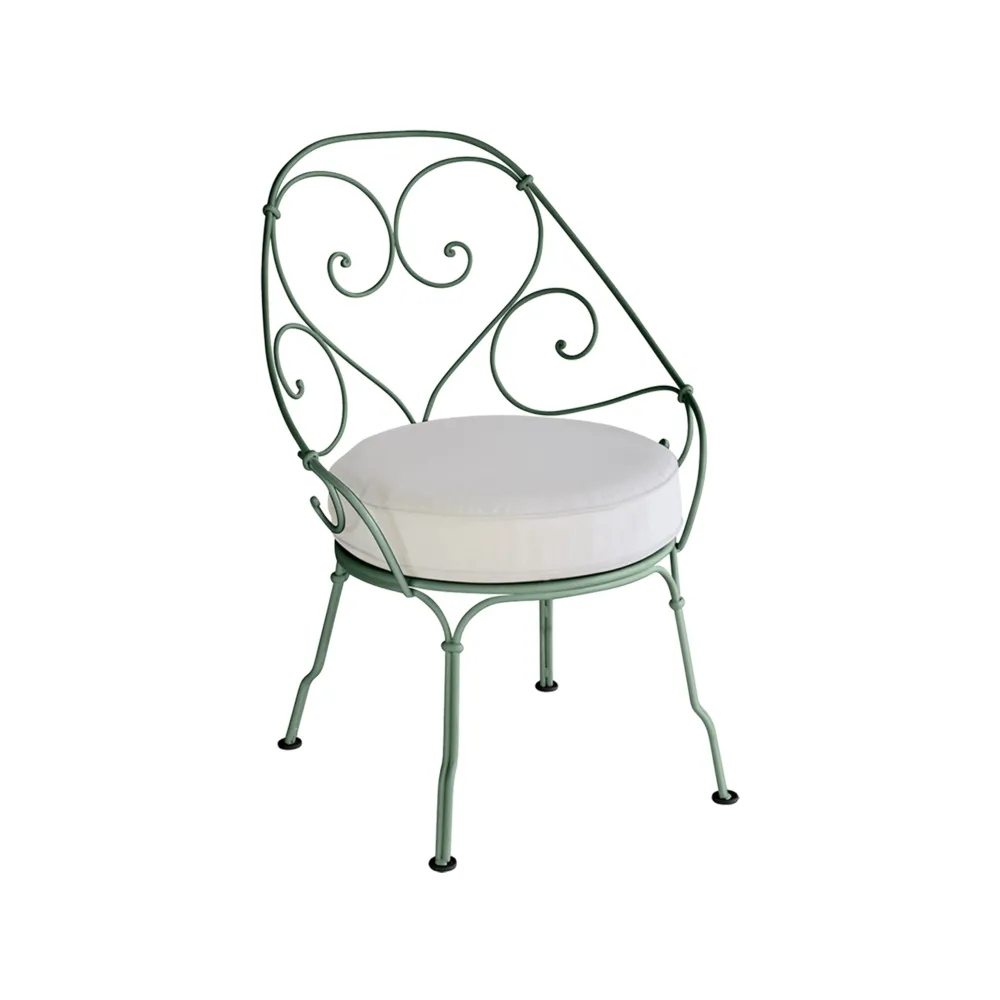 1900 Cabriolet karmstol, cedar green, off-white dyna Fermob