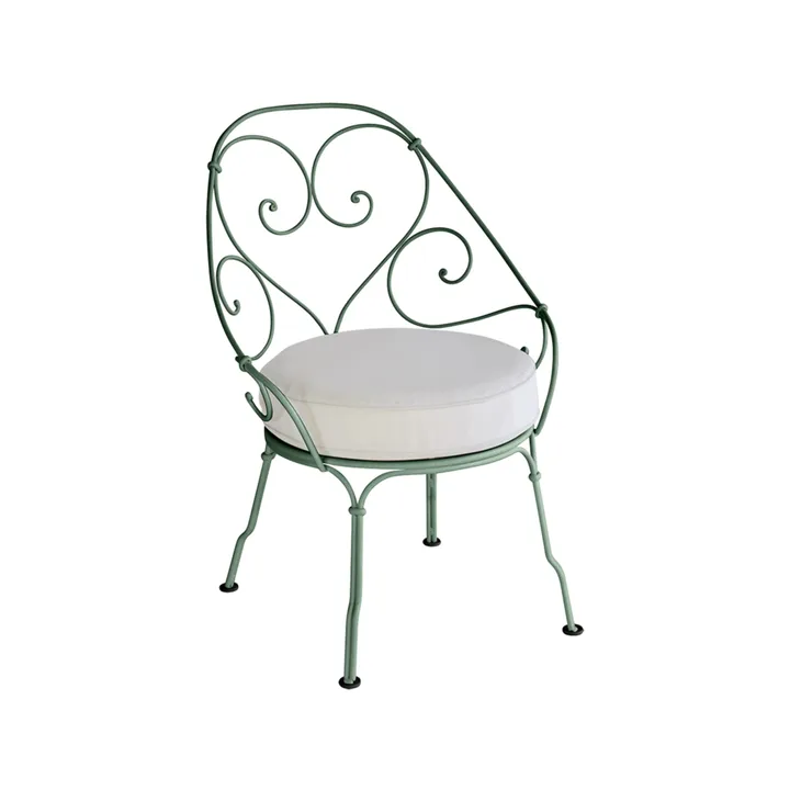 1900 Cabriolet karmstol - cedar green, off-white dyna - Fermob