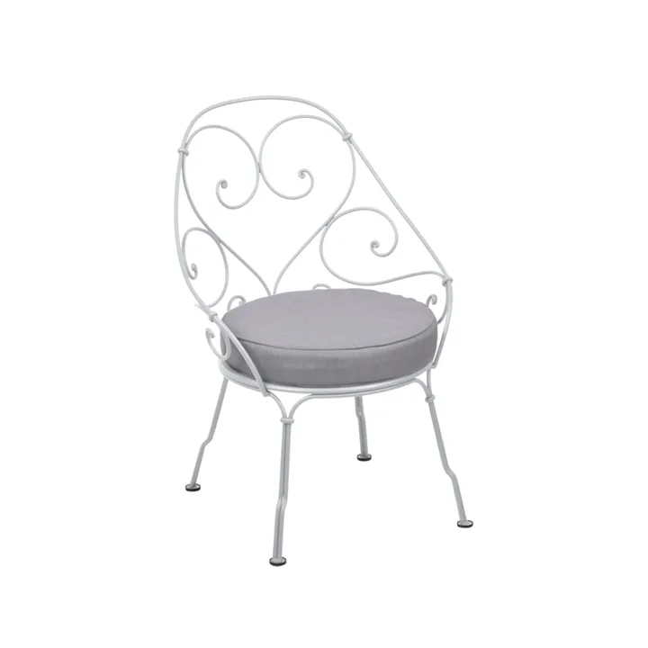 1900 Cabriolet karmstol - cotton white, flannel grey dyna - Fermob