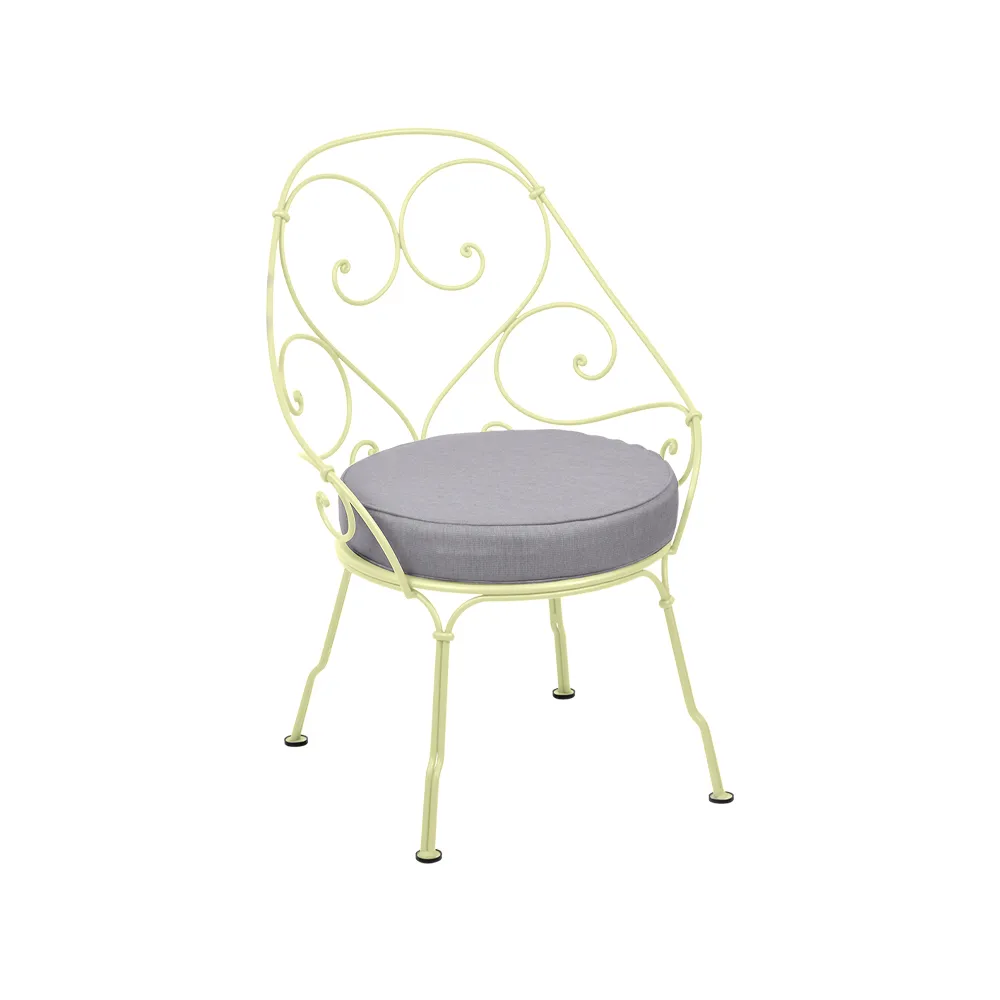 1900 Cabriolet karmstol, frosted lemon, flannel grey dyna Fermob