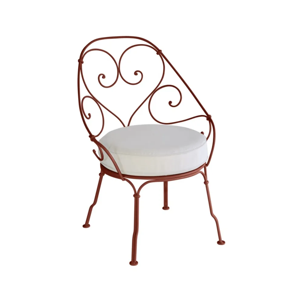 1900 Cabriolet karmstol, red ochre, off-white dyna Fermob