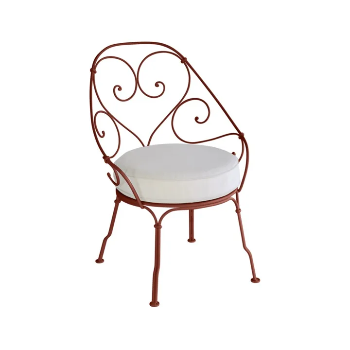 1900 Cabriolet karmstol - red ochre, off-white dyna - Fermob