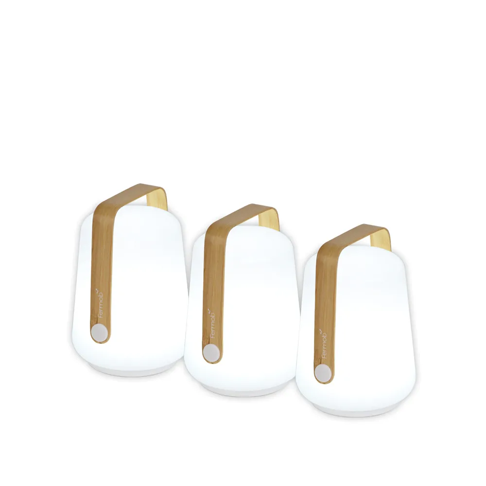 Balad bordslampa LED 3-pack, Bambu-mini