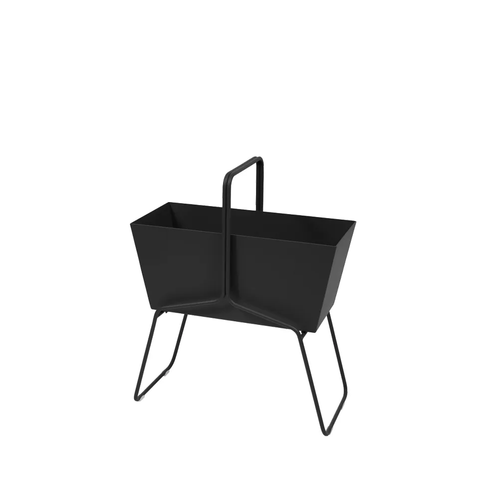 Basket high planteringsbox, Liquorice (svart) Fermob