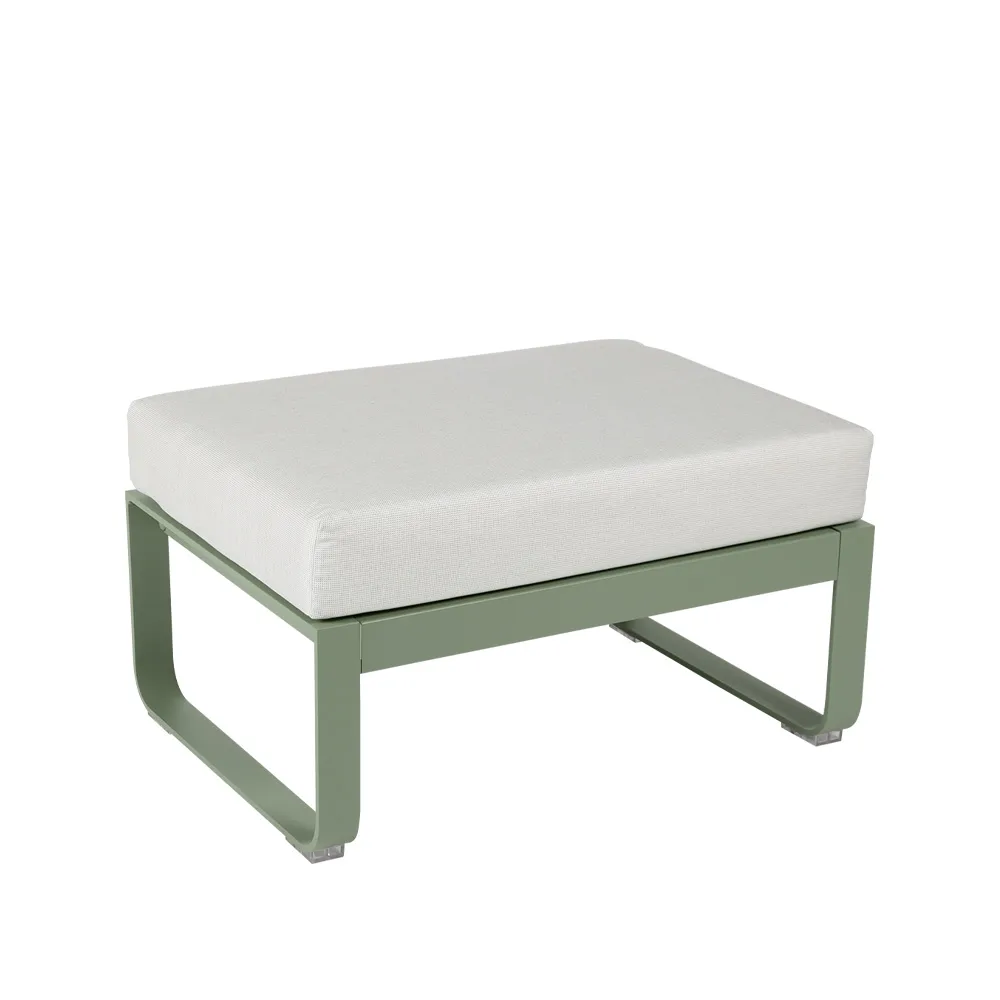 Bellevie 1-sits fotpall, Cactus (grön), off-white dyna Fermob