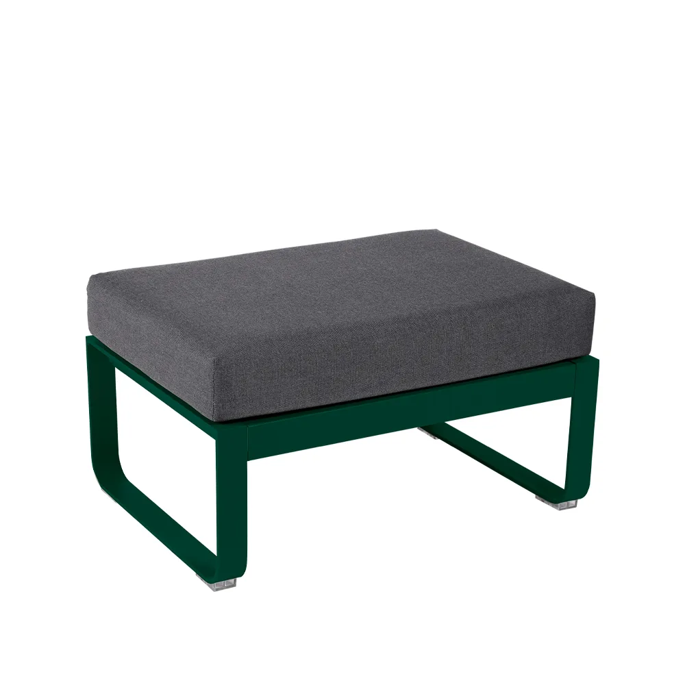 Bellevie 1-sits fotpall, cedar green, graphite grey dyna Fermob