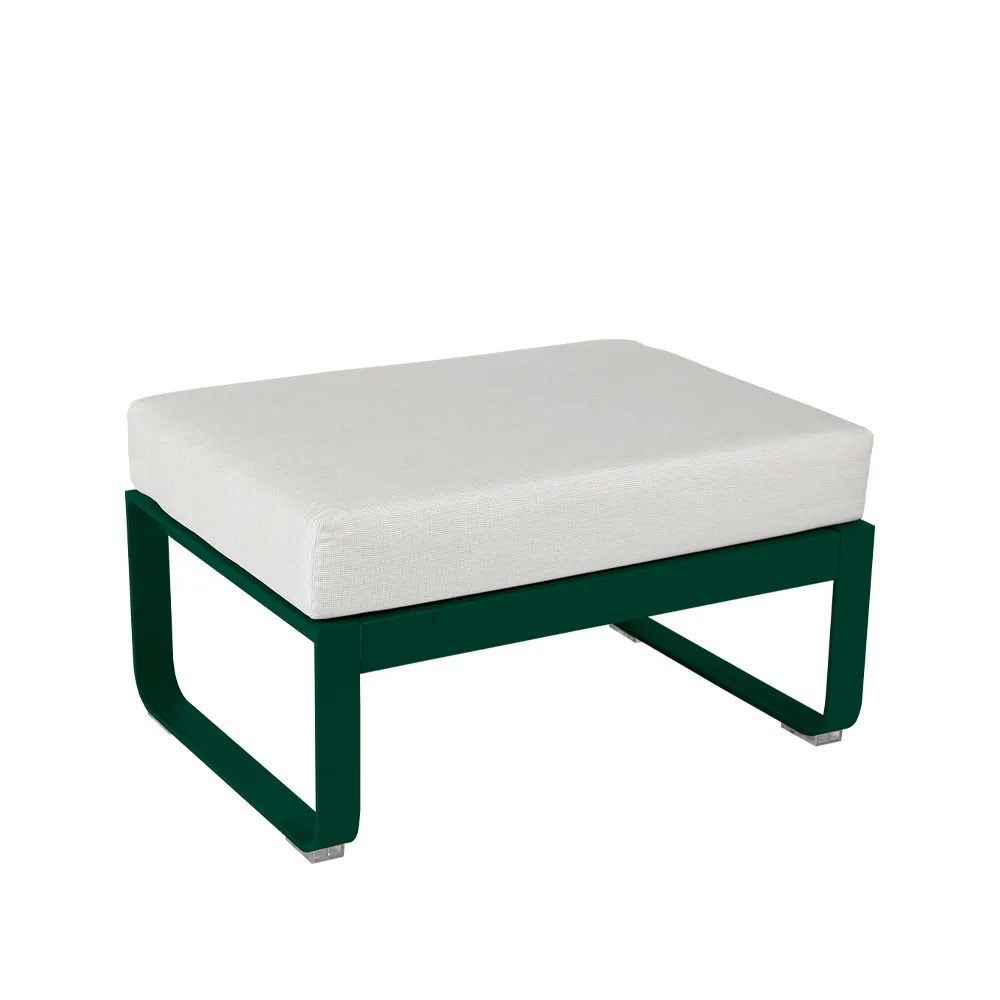 Bellevie 1-sits fotpall, Cedar green (grön), off-white dyna Fermob