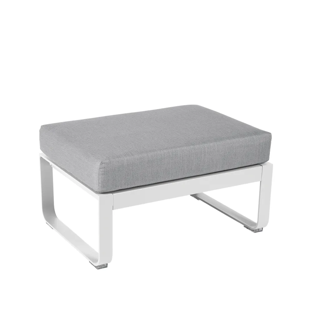Bellevie 1-sits fotpall, cotton white, flannel grey dyna Fermob