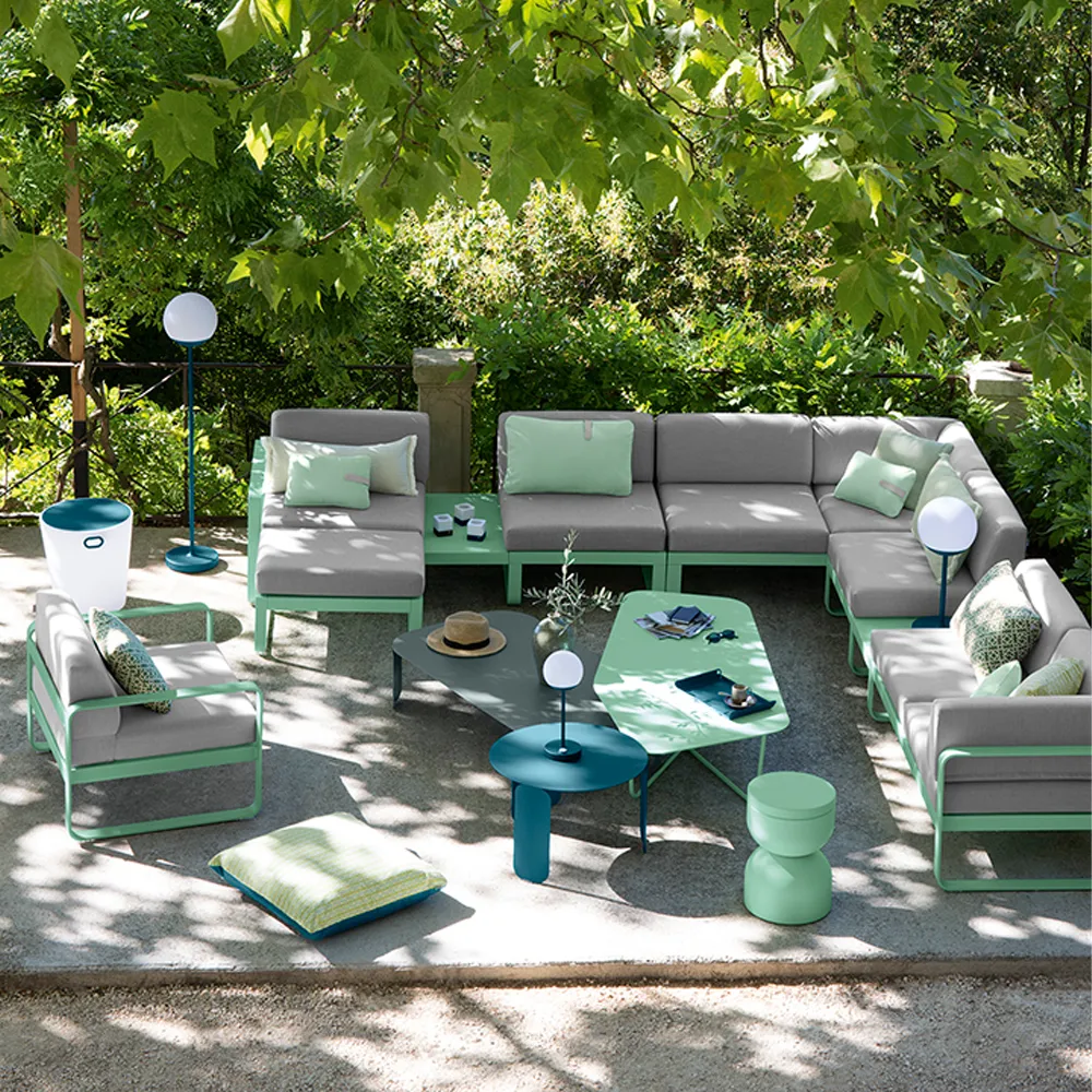 Bellevie 1-sits fotpall, liquorice, flannel grey dyna Fermob