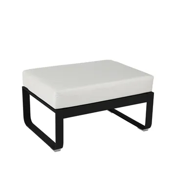Bellevie 1-sits fotpall - Liquorice (svart), off-white dyna - Fermob