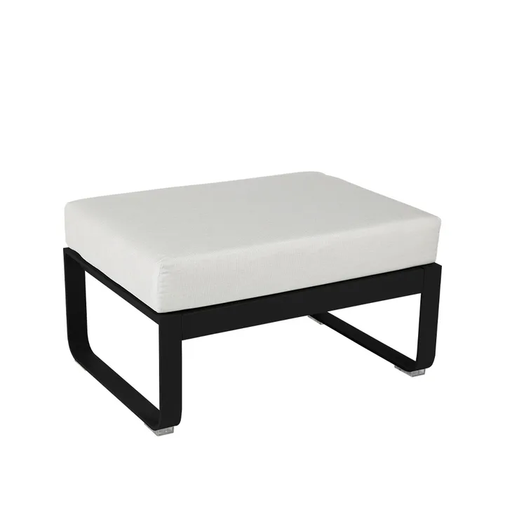 Bellevie 1-sits fotpall - Liquorice (svart), off-white dyna - Fermob