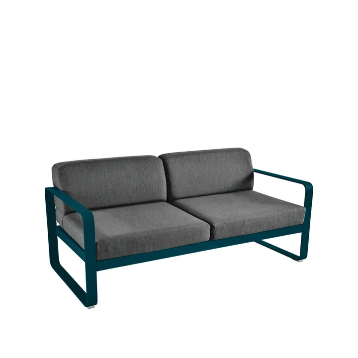 Bellevie 2-sits soffa - Acapulco blue (blå), graphite grey dyna - Fermob