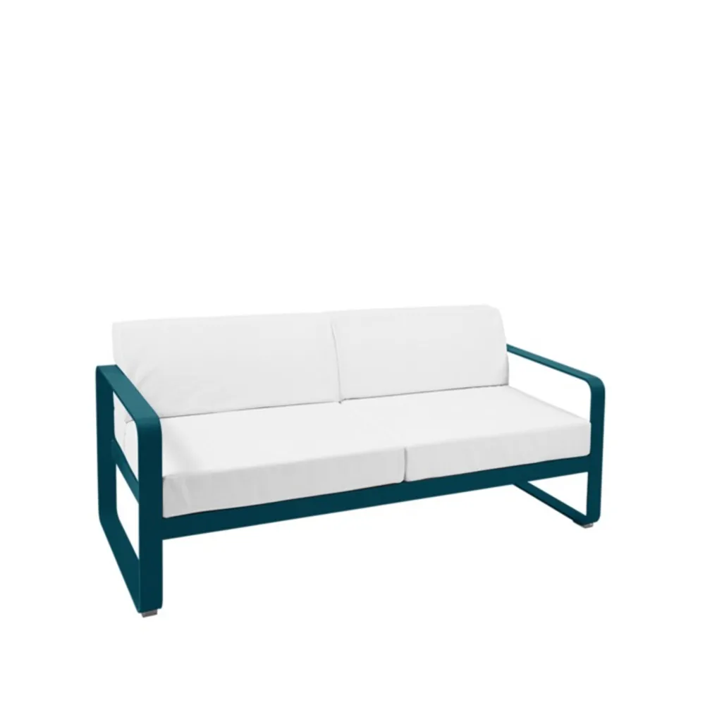 Bellevie 2-sits soffa, Acapulco blue (blå), off-white dyna Fermob