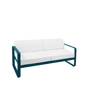 Bellevie 2-sits soffa - Acapulco blue (blå), off-white dyna - Fermob