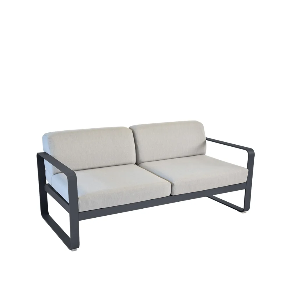Bellevie 2-sits soffa, Anthracite (grå), flannel grey dyna Fermob